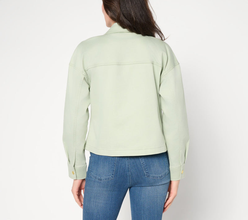 Belle by Kim Gravel Stretch Twill Signature Zip Jean Jacket — View 4