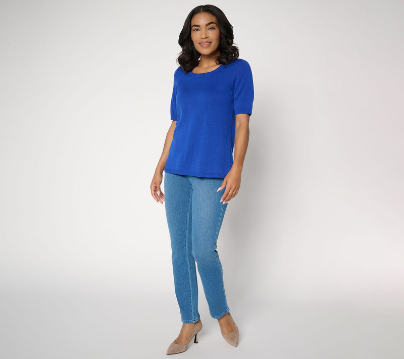 Belle by Kim Gravel Dare to Be Bold Elbow-Sleeve Sweater — View 9