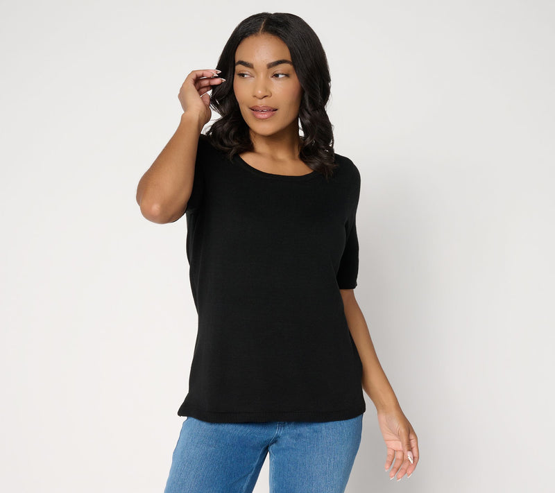 Belle by Kim Gravel Dare to Be Bold Elbow-Sleeve Sweater — View 15