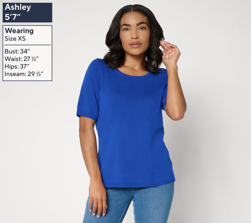 Belle by Kim Gravel Dare to Be Bold Elbow-Sleeve Sweater — View 7