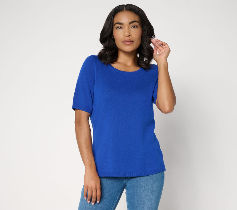 Belle by Kim Gravel Dare to Be Bold Elbow-Sleeve Sweater — View 4