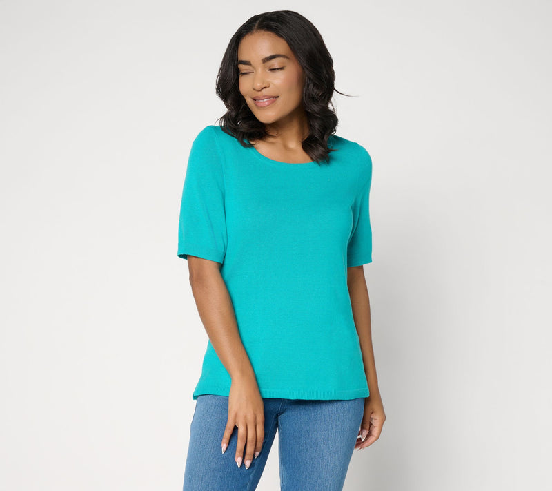 Belle by Kim Gravel Dare to Be Bold Elbow-Sleeve Sweater — View 17
