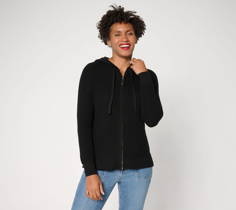Belle by Kim Gravel Skinny Shaker Knit Hoodie — View 12