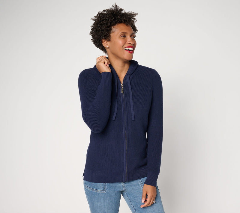 Belle by Kim Gravel Skinny Shaker Knit Hoodie — View 15