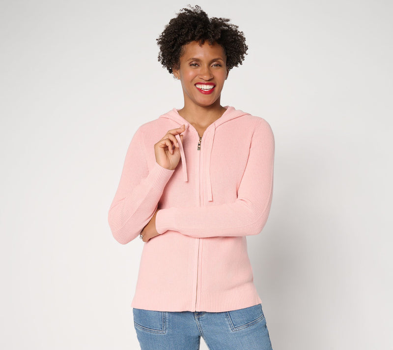 Belle by Kim Gravel Skinny Shaker Knit Hoodie — View 16