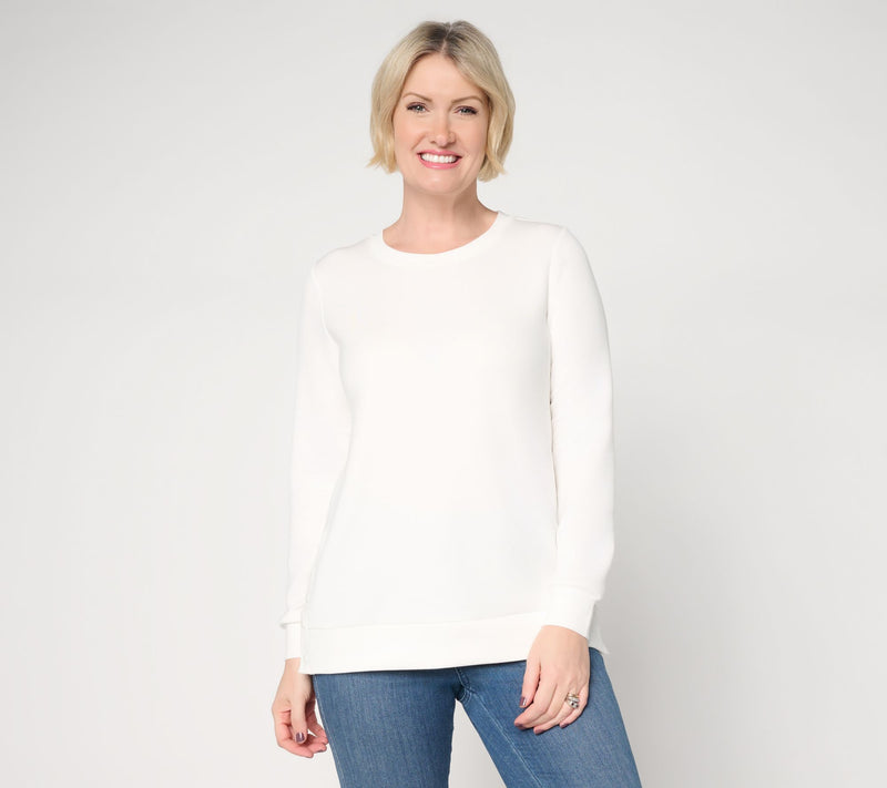 Belle by Kim Gravel ScubaLuxe Crewneck with Side Snaps — View 5