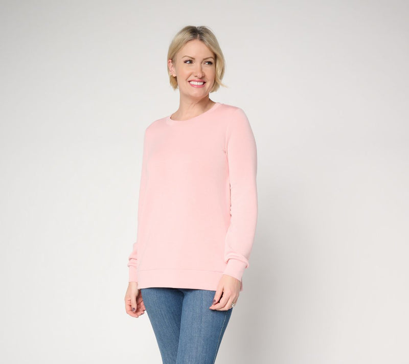 Belle by Kim Gravel ScubaLuxe Crewneck with Side Snaps — View 14