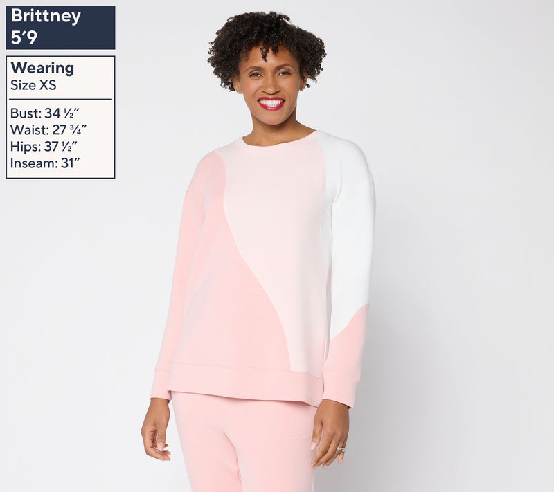 Belle by Kim Gravel ScubaLuxe Color Wave Crewneck — View 3