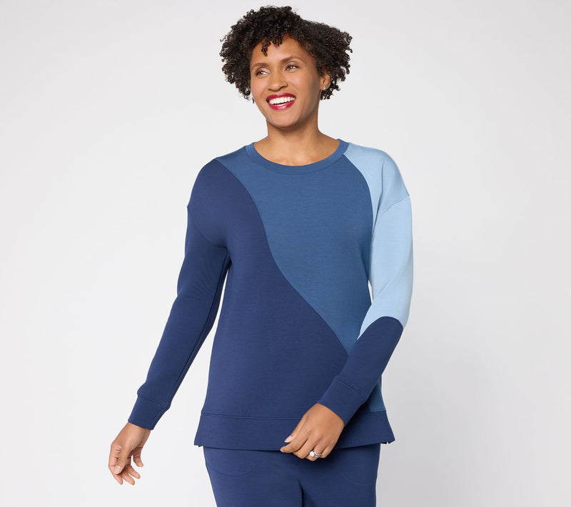 Belle by Kim Gravel ScubaLuxe Color Wave Crewneck — View 11