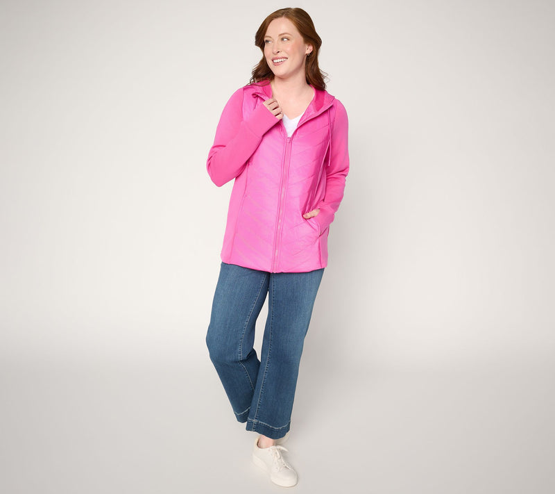 Belle by Kim Gravel ScubaLuxe Zip Front Quilted Jacket — View 5