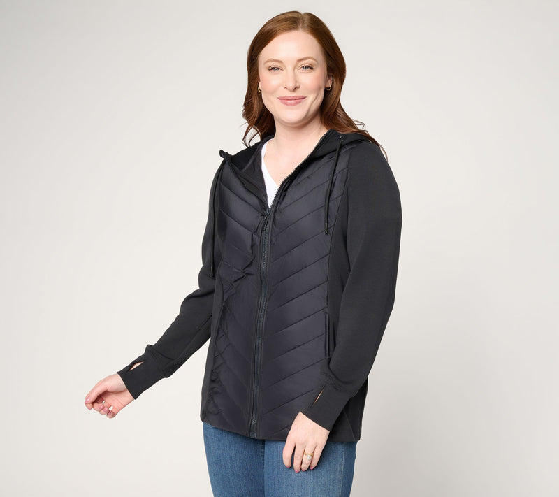 Belle by Kim Gravel ScubaLuxe Zip Front Quilted Jacket — View 11