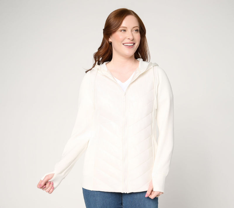 Belle by Kim Gravel ScubaLuxe Zip Front Quilted Jacket — View 12