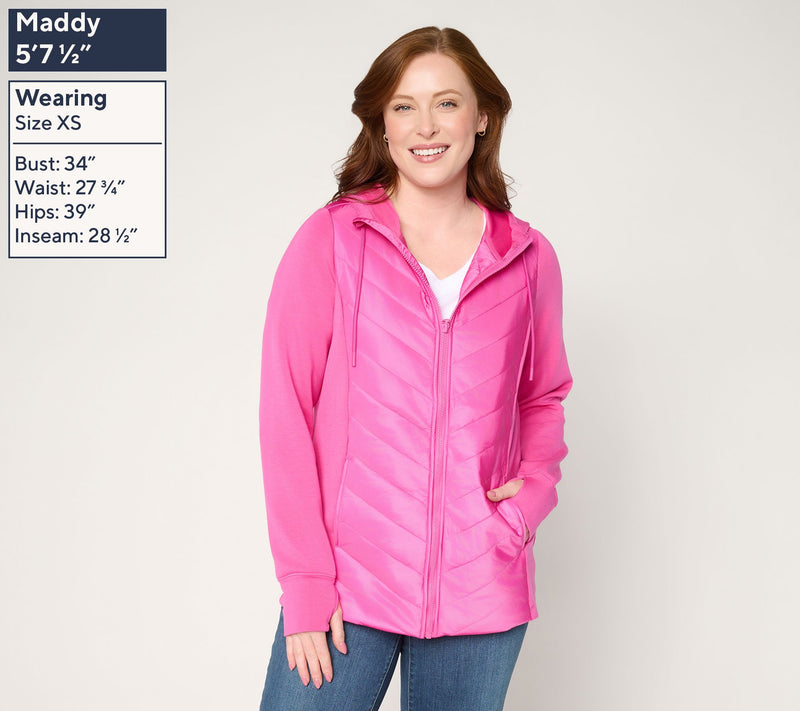Belle by Kim Gravel ScubaLuxe Zip Front Quilted Jacket — View 3