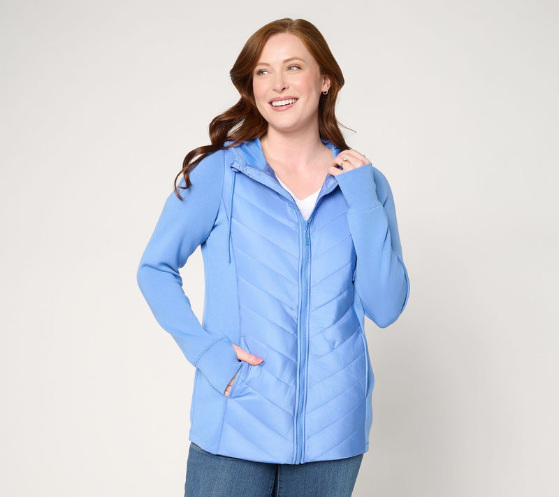 Belle by Kim Gravel ScubaLuxe Zip Front Quilted Jacket — View 13