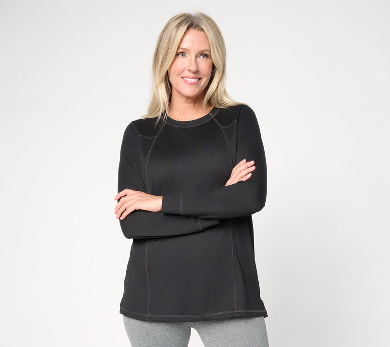 Belle Body by Kim Gravel Athletic Jersey Long Sleeve Topstitch Top — View 11