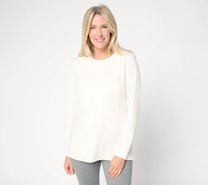 Belle Body by Kim Gravel Athletic Jersey Long Sleeve Topstitch Top — View 12