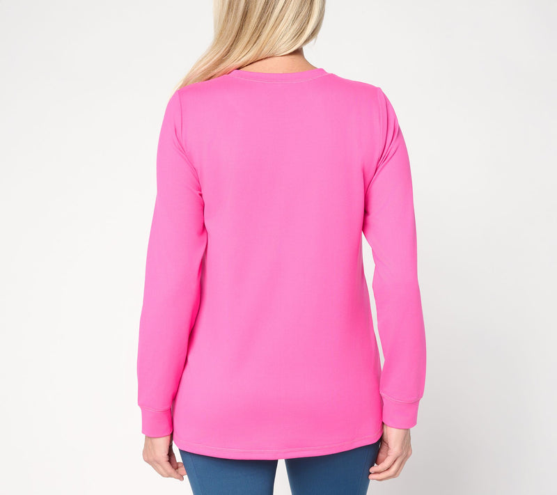 Belle Body by Kim Gravel Athletic Jersey Long Sleeve Topstitch Top — View 4