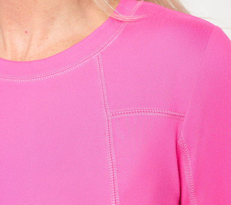 Belle Body by Kim Gravel Athletic Jersey Long Sleeve Topstitch Top — View 6
