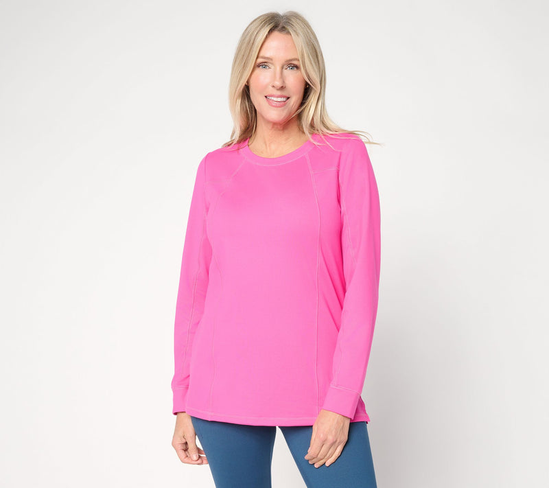 Belle Body by Kim Gravel Athletic Jersey Long Sleeve Topstitch Top — View 14