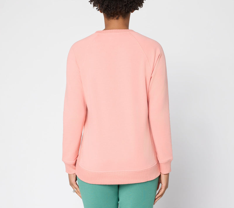 Belle by Kim Gravel French Terry Top with Wide Rib Trim — View 5