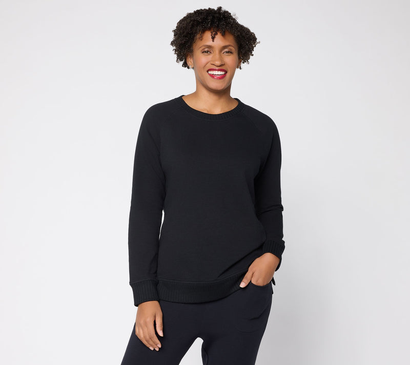 Belle by Kim Gravel French Terry Top with Wide Rib Trim — View 12