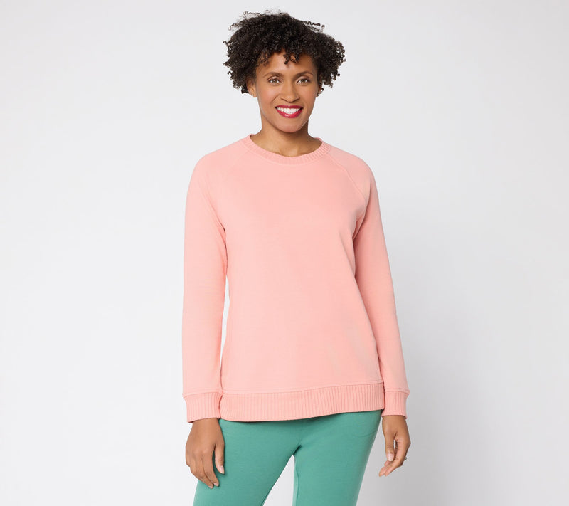 Belle by Kim Gravel French Terry Top with Wide Rib Trim — View 13