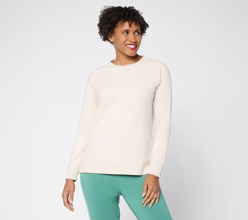 Belle by Kim Gravel French Terry Top with Wide Rib Trim — View 14