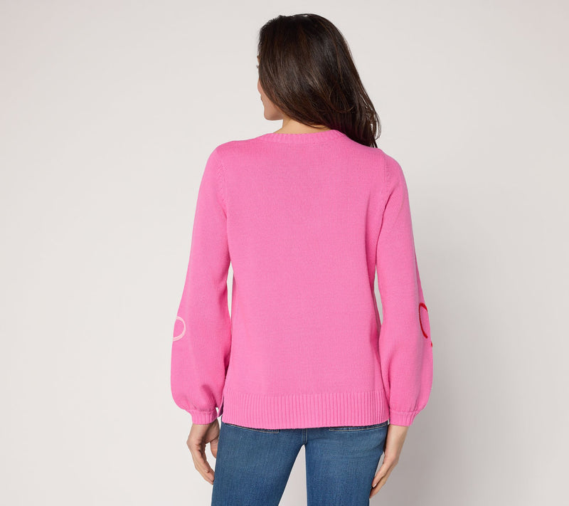 Belle by Kim Gravel Take Heart Chenille Trim Sweater — View 14