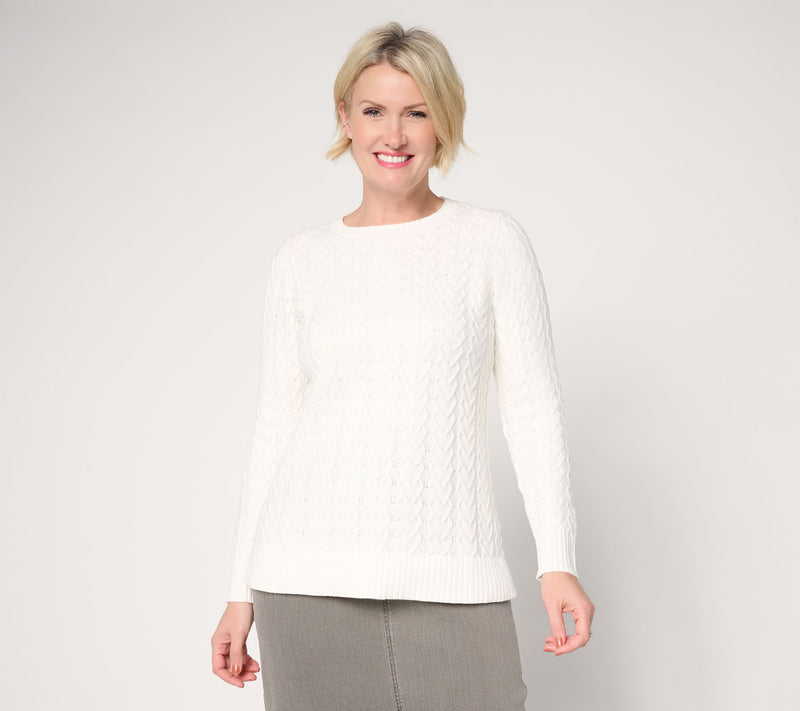 Belle by Kim Gravel Links of Love Cabled Sweater — View 7