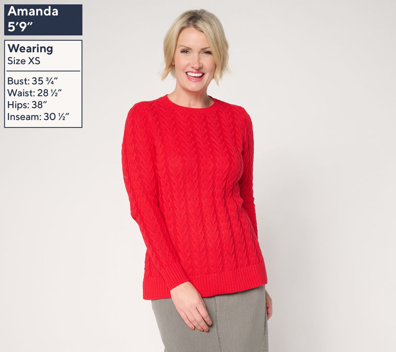 Belle by Kim Gravel Links of Love Cabled Sweater — View 13