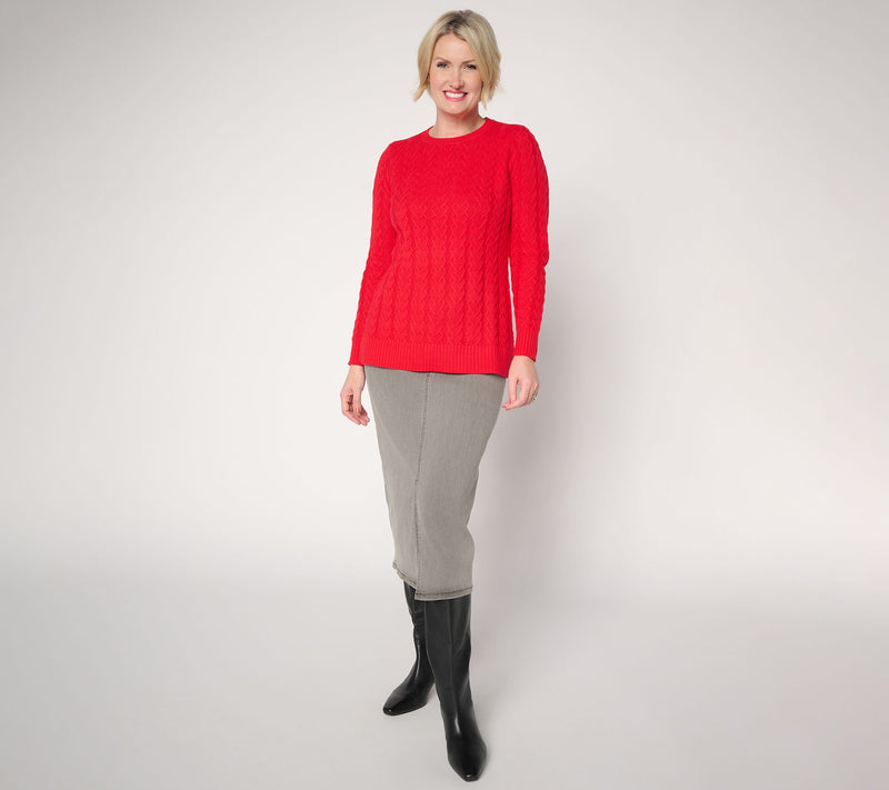 Belle by Kim Gravel Links of Love Cabled Sweater — View 15