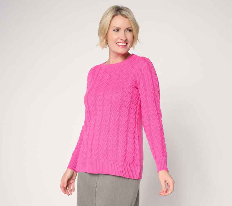 Belle by Kim Gravel Links of Love Cabled Sweater — View 5