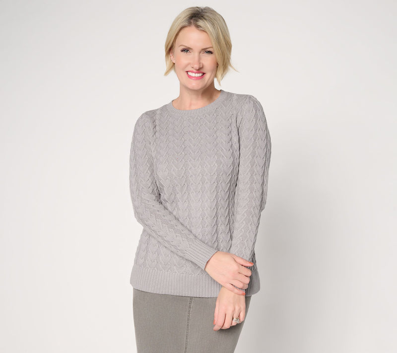 Belle by Kim Gravel Links of Love Cabled Sweater — View 9