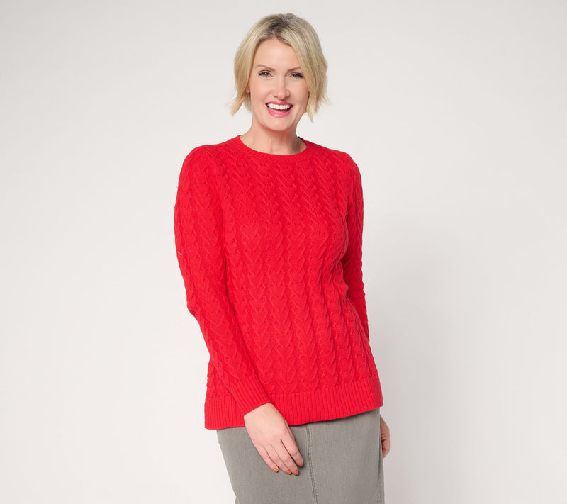 Belle by Kim Gravel Links of Love Cabled Sweater — View 3