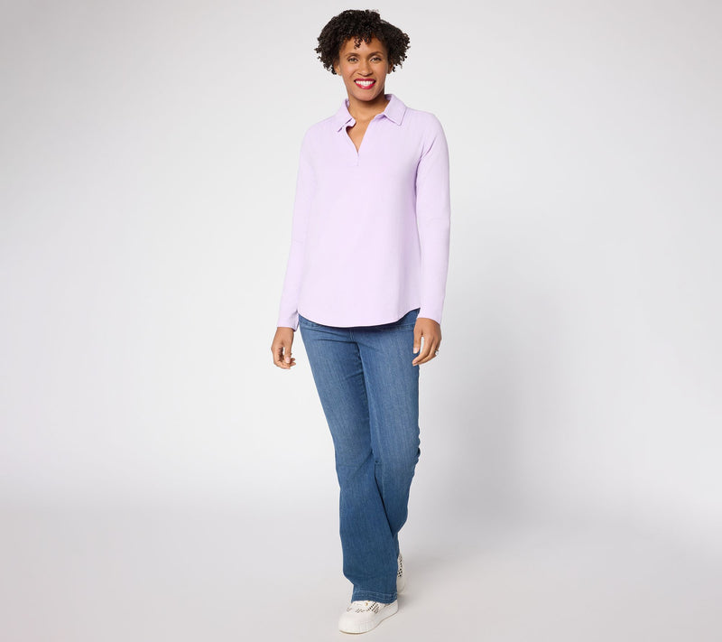 Belle by Kim Gravel Primabelle Johnny Collar Top w/ Ruching — View 7