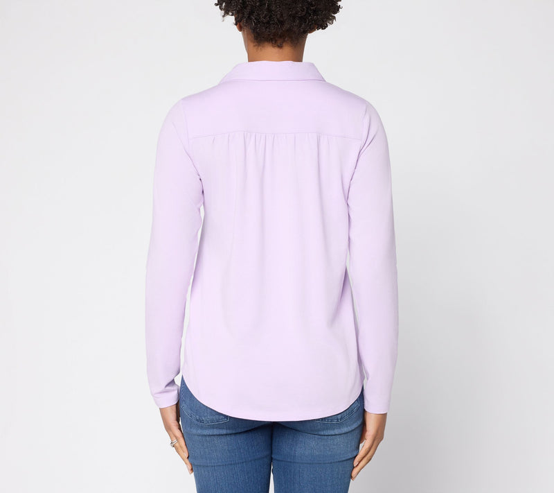 Belle by Kim Gravel Primabelle Johnny Collar Top w/ Ruching — View 6
