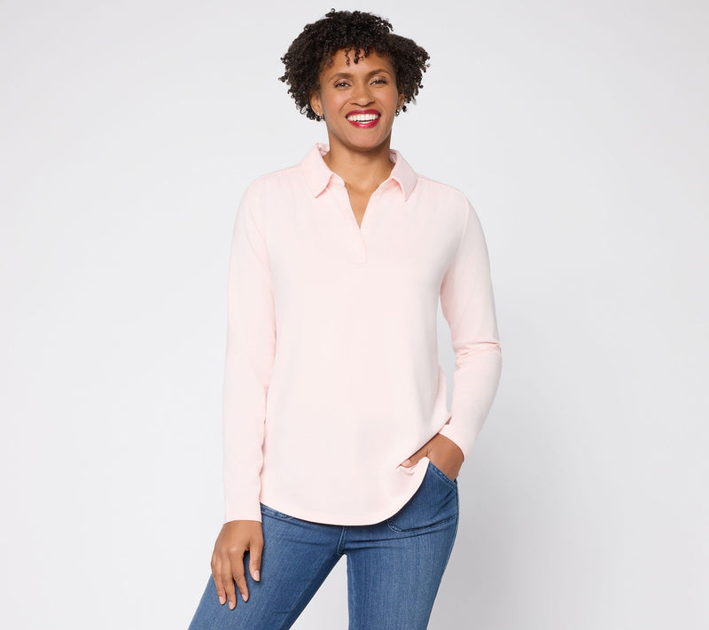 Belle by Kim Gravel Primabelle Johnny Collar Top w/ Ruching — View 18