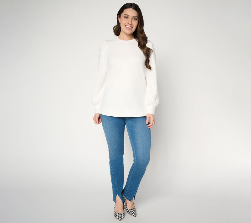 Belle by Kim Gravel Regular TripleLuxe Denim Split Hem Jean — View 11