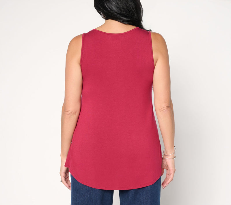 LOGO Layers by Lori Goldstein Curved Hem Scoop Neck Tank — View 6