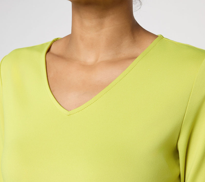 Susan Graver Essentials Butterknit V-Neck Top with Elbow Sleeves — View 22