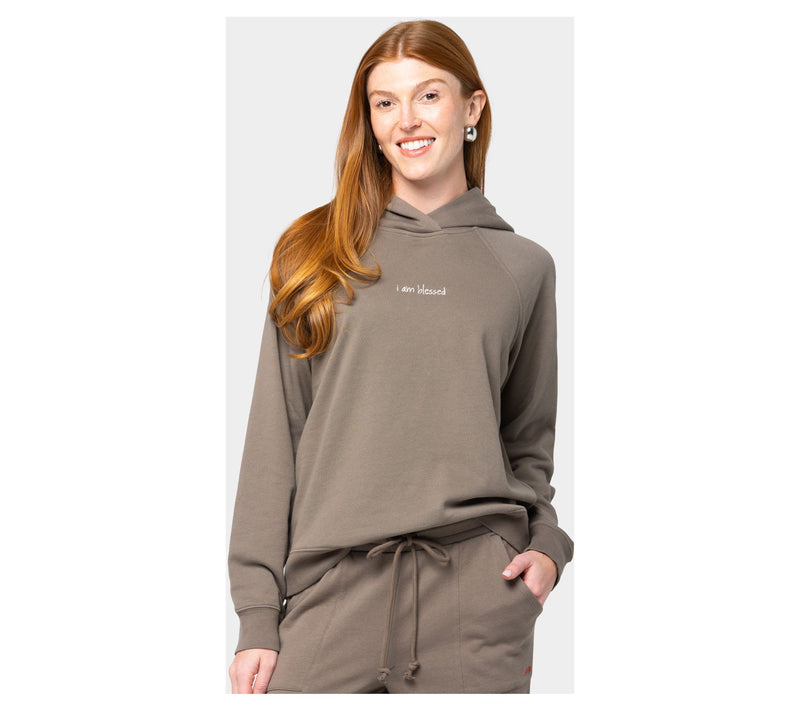 Peace Love World French Terry Affirmation Hoodie — View 3