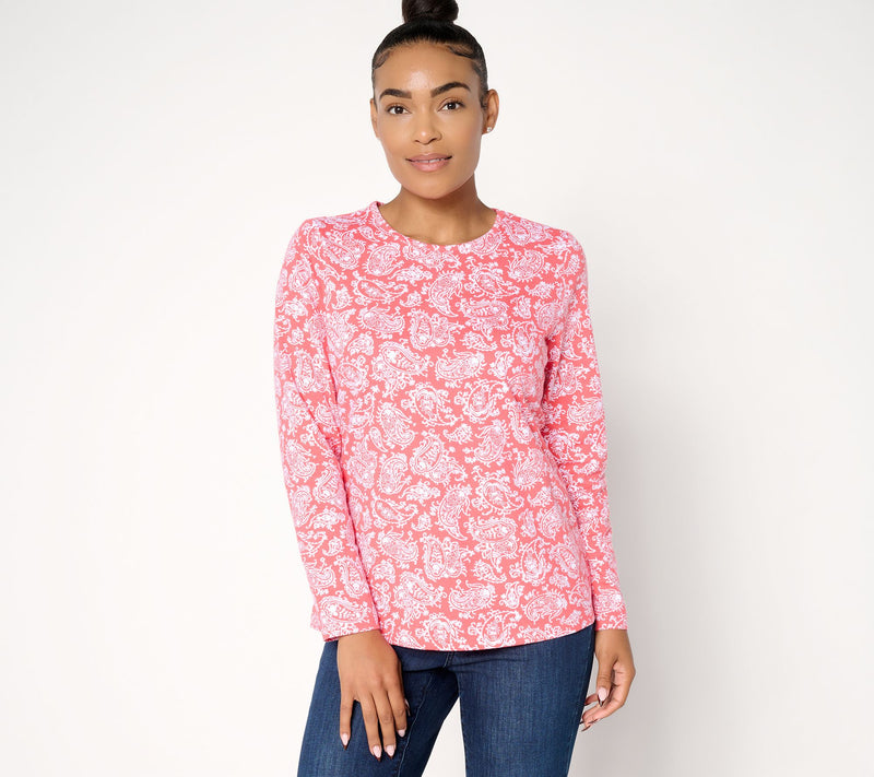 Denim & Co. Printed Perfect Jersey Long Sleeve Top — View 5