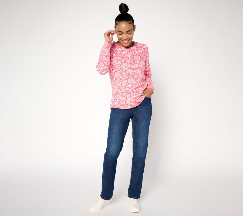 Denim & Co. Printed Perfect Jersey Long Sleeve Top — View 9