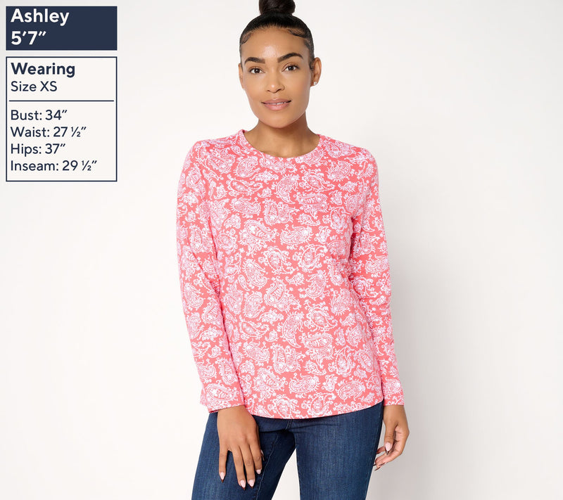 Denim & Co. Printed Perfect Jersey Long Sleeve Top — View 7