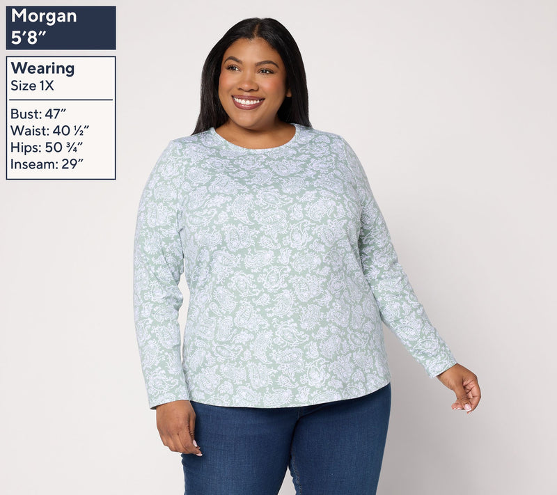 Denim & Co. Printed Perfect Jersey Long Sleeve Top — View 6