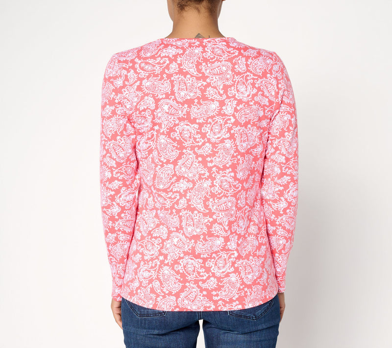 Denim & Co. Printed Perfect Jersey Long Sleeve Top — View 8