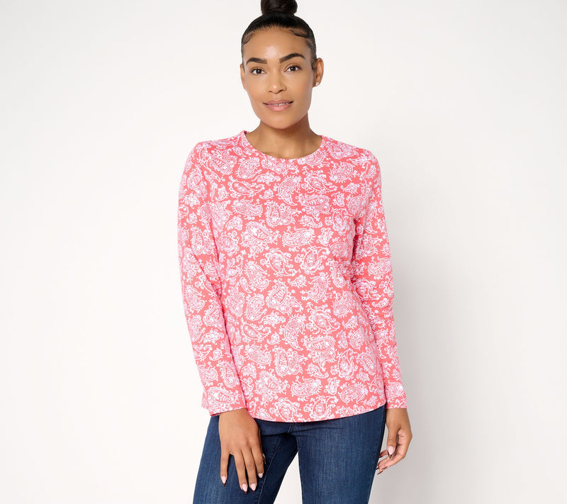 Denim & Co. Printed Perfect Jersey Long Sleeve Top — View 13