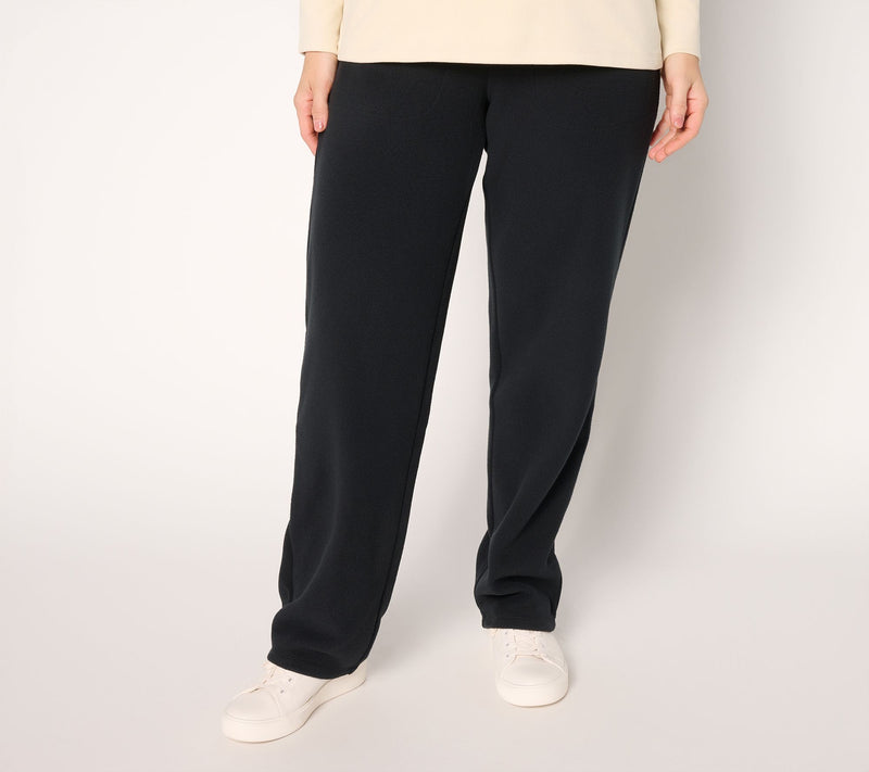 Denim & Co. Active Petite Fleece Straight Leg Pants — View 5