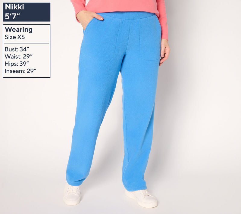 Denim & Co. Active Petite Fleece Straight Leg Pants — View 13