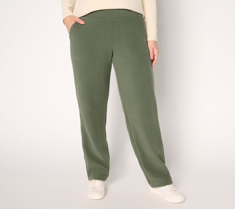 Denim & Co. Active Petite Fleece Straight Leg Pants — View 7